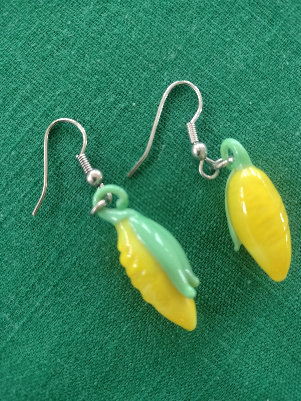Green and Yellow Fruit Drop Dangle Earrings